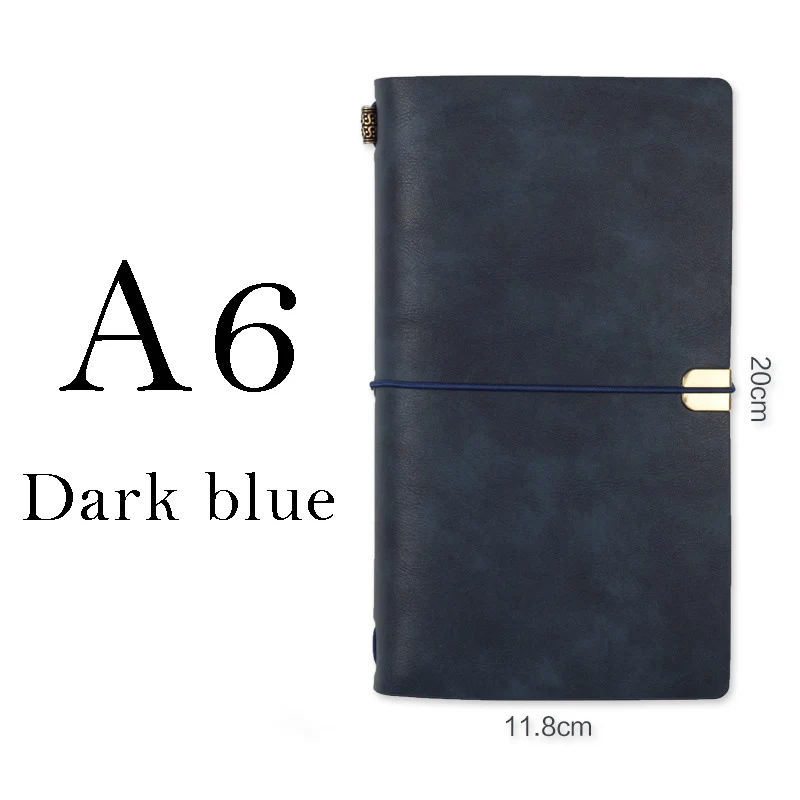 Dark blue Agenda Bullet Journal Planner A6 отрывная ручная книга ретро блокнот дневник бизнес-блокнот s может быть настроен - Цвет: Dark blue