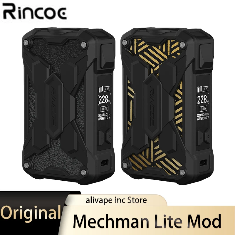 Оригинальный мод Rincoe Mechman Lite 228 Вт Подходит для испарителя Metis RDA Dual 18650 электронная