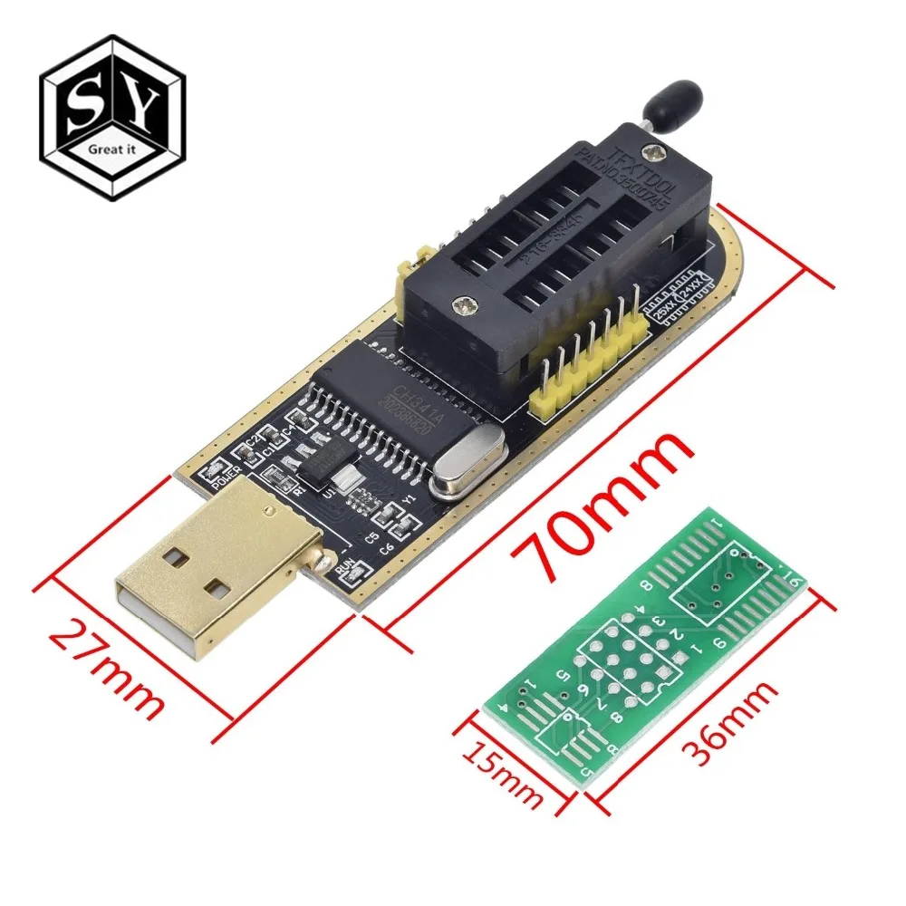 1 шт. отличная умная электроника CH340 CH340G CH341 CH341A 24 25 серия EEPROM флэш-память биос USB программатор с программным обеспечением и Драйвером - Цвет: ch341a