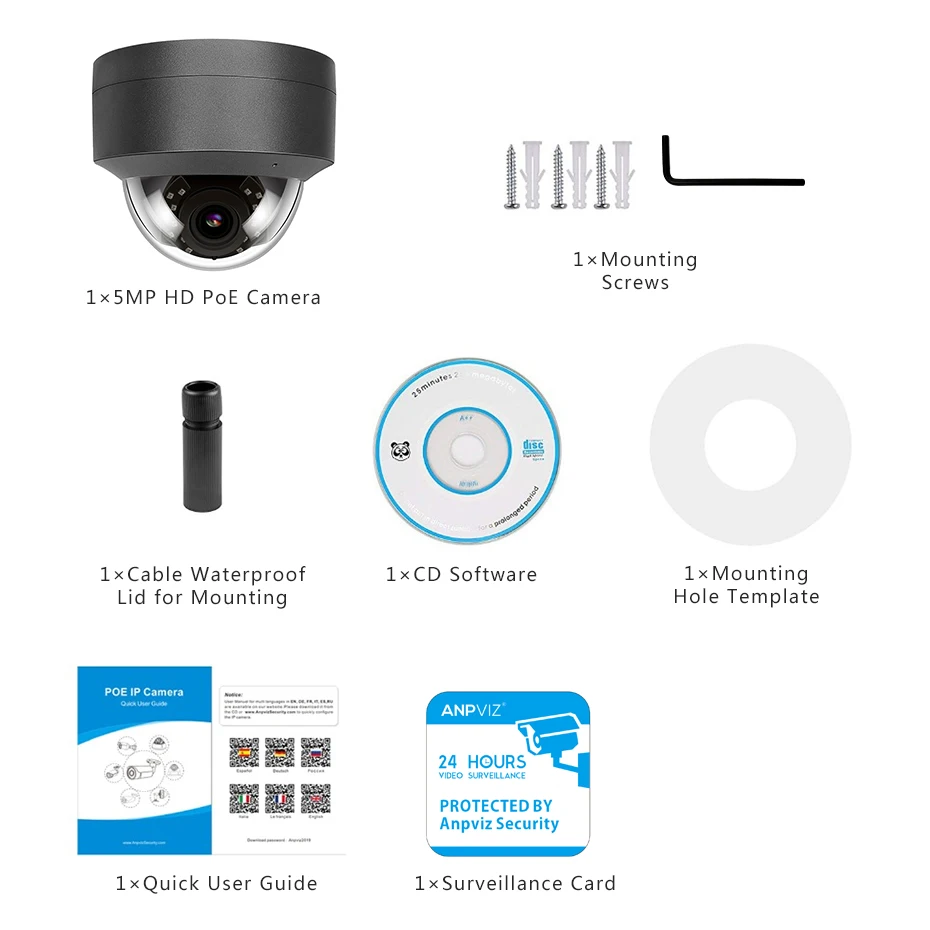  Compatible with Hikvision H.265 5MP IP Camera POE 2952*1944 Plug & Play Outdoor Dome Security Video