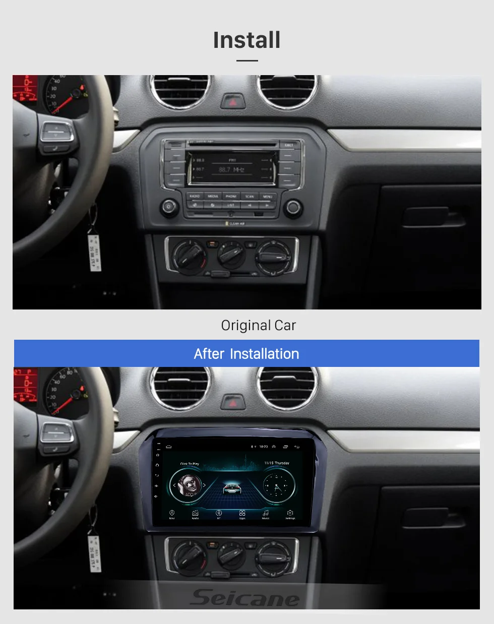 Seicane Android 8,1 " Автомобильный gps Радио мультимедийный плеер для Фольксваген Джетта 2013- стерео Поддержка Carplay DVR TPMS OBDII
