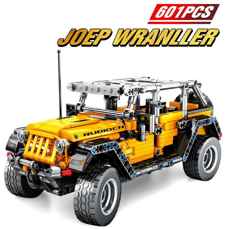 

601PCS Creator Mechanical Pull Back Jeeped Off-road Vehicle Building Blocks for Legoinglys Technic Car Bricks Toys for Boys