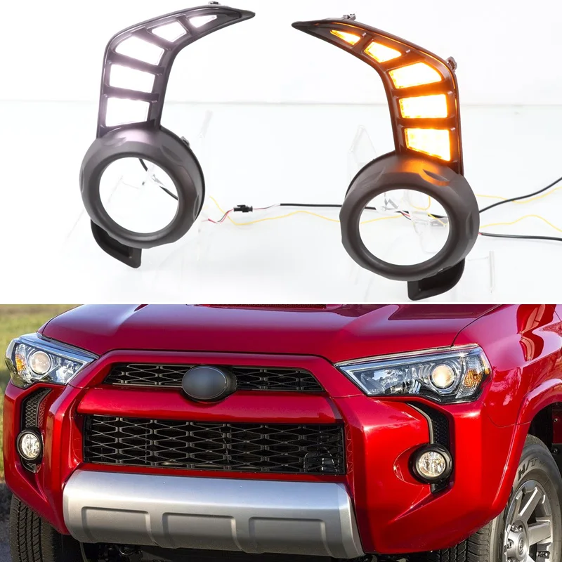 12В дневные Бег фары для Toyota 4 runner 2014 - 2020 Drl Led монитор измеряет динамическое