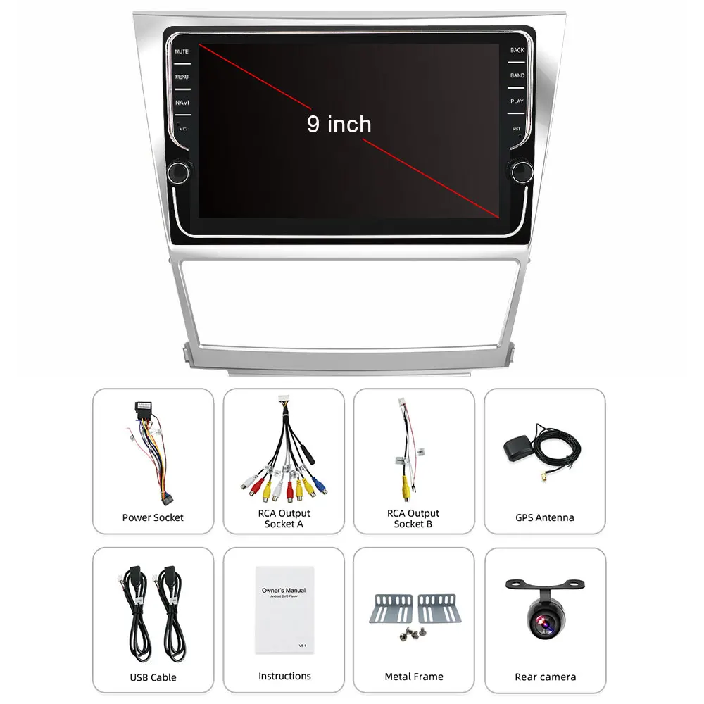 Best Eunavi IPS TDA7850 Android 9 car radio gps navigation for Toyota camry 2007 2008 2009 2010 2011 multimedia stereo player no dvd 4