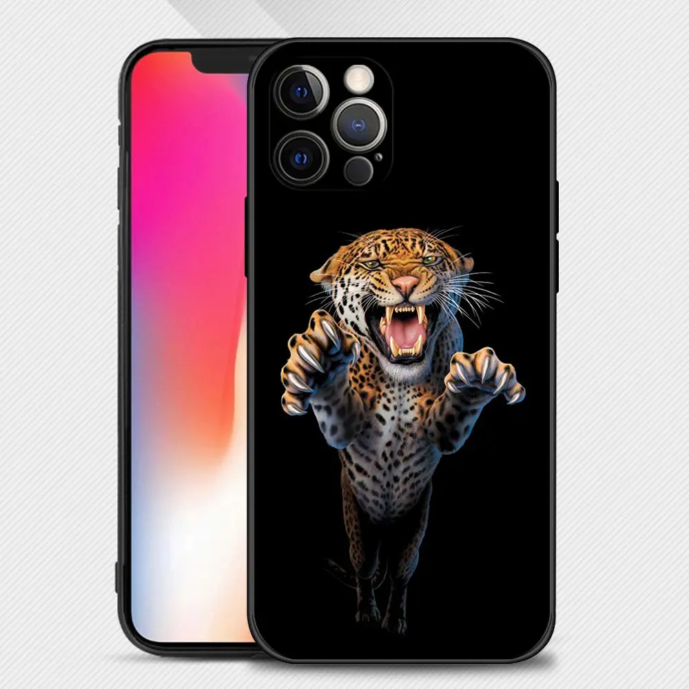 iphone 12 pro max leather case Case For Apple iPhone 13 12 11 Pro Max Mini XS Max XR X 7 8 Plus 6 6S SE 2020 Cover Shell Wolf Dog Cat Bird Lion Tiger Animal iphone 12 pro max clear case