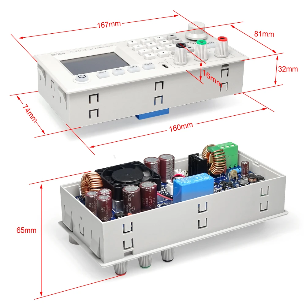 DC Power Supply Converter USB WiFi BT DC to DC Voltage Step down Power Supply Adjustable buck converter voltmeter multimeter 65V 800W RD6018 RD6024 RK6006