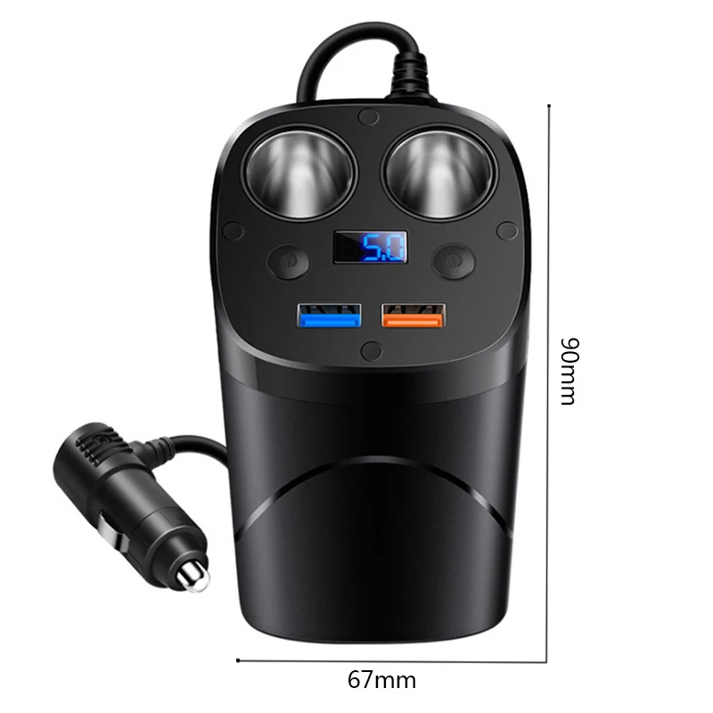 Автомобильный прикуриватель 2 USB 12 V-24 V переключатель зарядная розетка разветвитель напряжения светодиодный переходник Электрический универсальный авто аксессуары