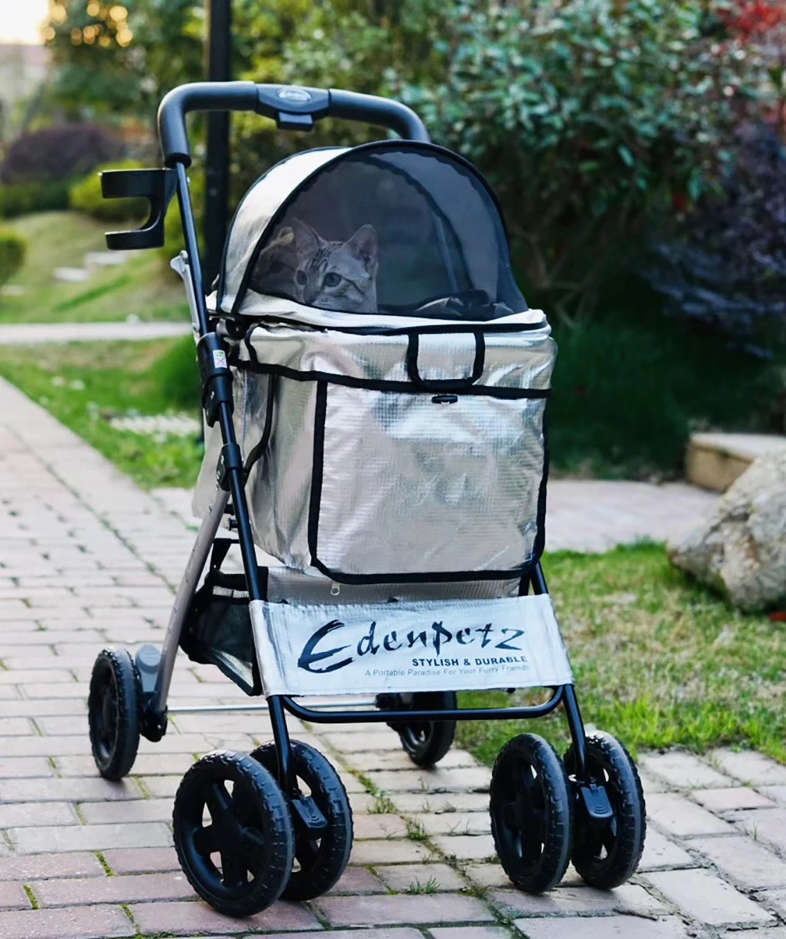 Pet Stroller Foldable Pets Cart Lightweight Outdoor Travel Gear For Cats Dogs