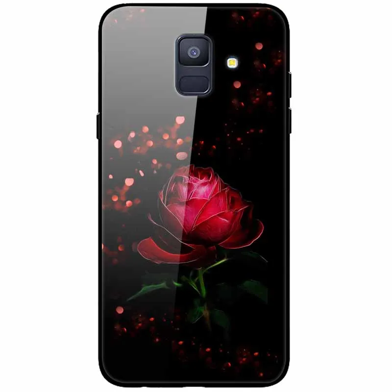 Luxury Case For Samsung Galaxy A8 A6 Plus 2018 Cover Glass Tempered Fashion Coque for Samsung A8 2018 Cases Shockproof A8Plus kawaii samsung phone cases Cases For Samsung