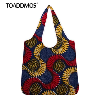 

TOADDMOS Eco-friendly Women Shopper Bags African Tribe Design Pattern Reusable Kitchen Storage Bags Handbags for Youth Girls Bag