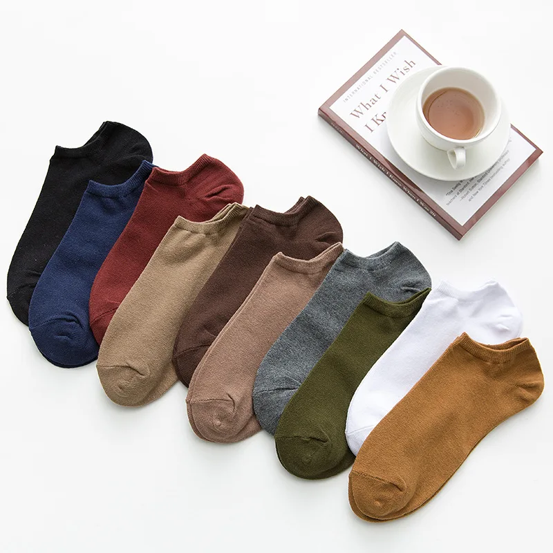 

Summer Casual socks Japanese Thin Men Boat Socks Solid Color Cotton Socks Low State Shallow Mouth Tide Sock