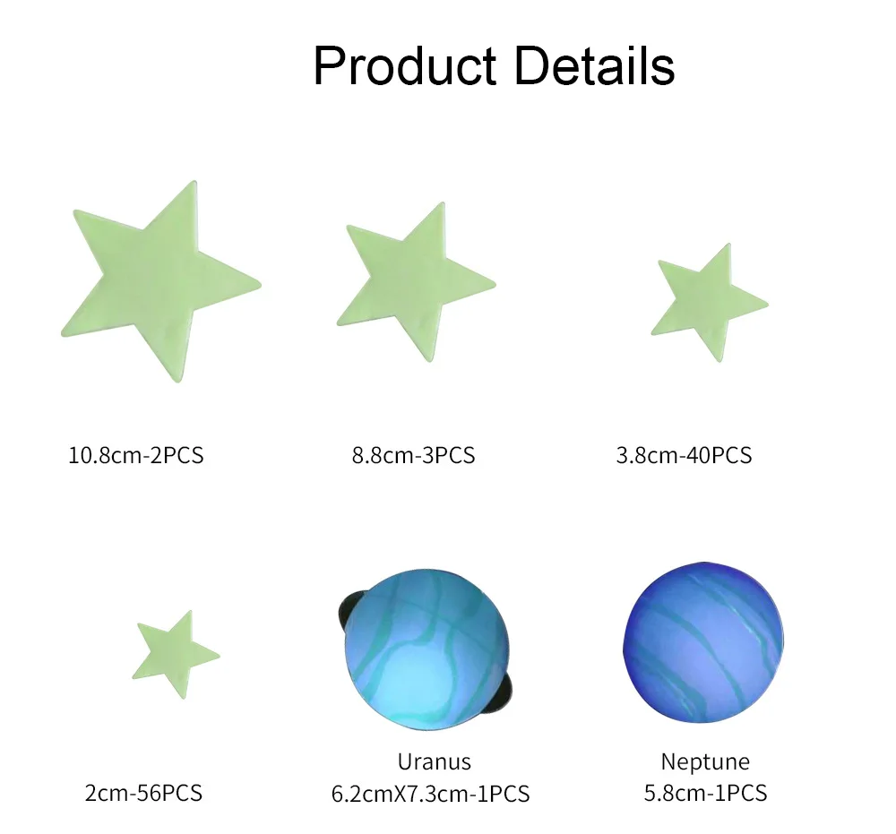 100 шт светящаяся планета карта светящиеся звезды Детская комната украшения стены стикеры флуоресцентный Настенный декор наклейки для украшения дома