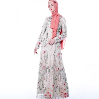 

Elegant Printed Muslim Women Dresses Abayas Robe Patchwork With Button Party Ladies Dubai Turkish Clothing Female New