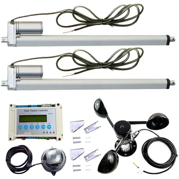

Complete Solar Panel Tracker 18" Linear Actuator Motor +LCD Controller +Anemometer DIY 1KW KW Dual Axis Sunlight Tracking System