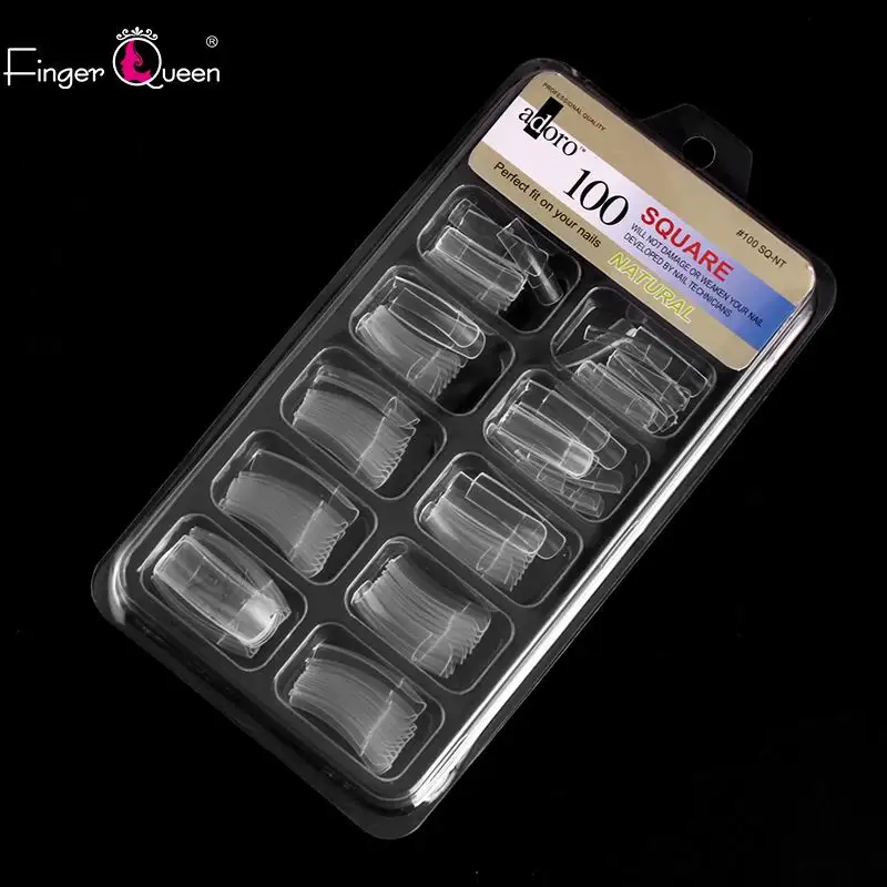 FingerQueen 100 шт квадратные половинные ногти 4 типа дизайн ногтей декорации аксессуары для ногтей искусственные ногти сексуальный дизайн более красивый
