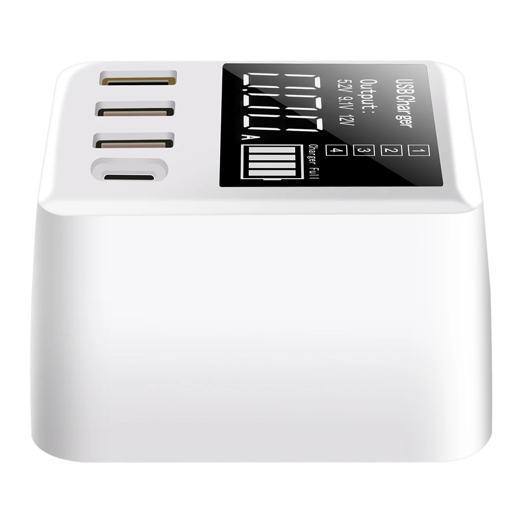 Intelligent 4 Ports USB Wall Charger Type-C PD Quick Charger 30W QC3.0 Multi-Port Fast Charging USB Charger US Plug