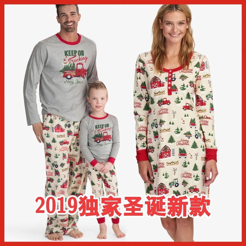 Новая семейная Рождественская одежда для сна Одинаковая одежда для мамы, дочки, папы, сына, мамы и ребенка Новогодняя семейная Пижама