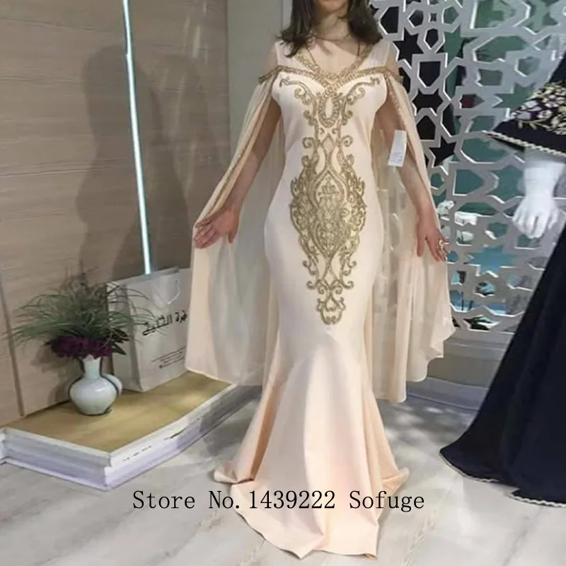 Model Color Пепельный синий марокканский кафтан вечернее платье Русалка накидка Золотое кружево аппликации Арабский мусульманский вечерние платья для особых случаев - Цвет: Model Color