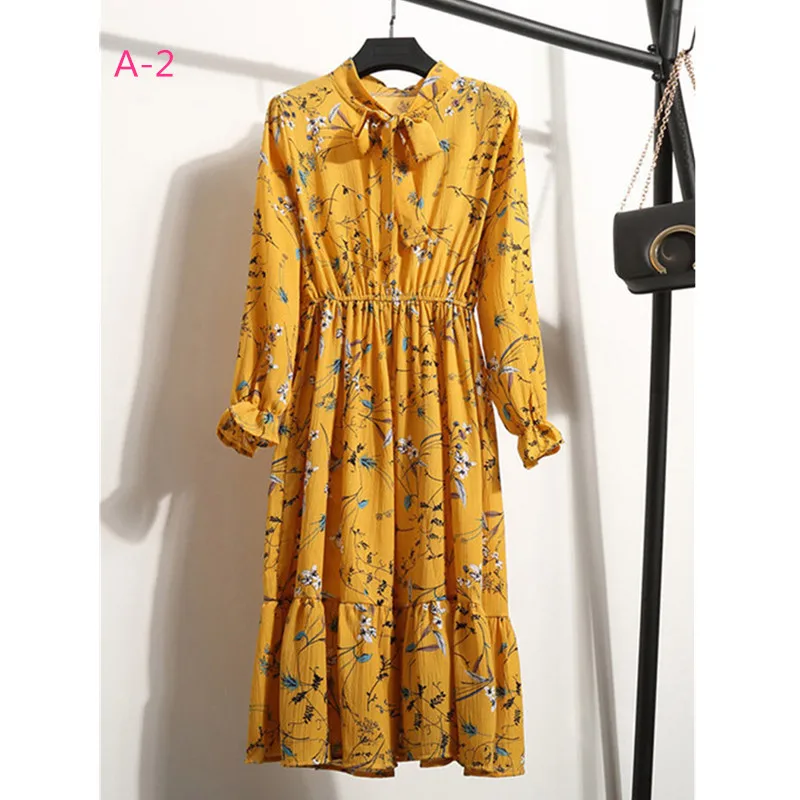 Корейская черная рубашка Vestidos для офиса в горошек, винтажные осенние платья, Женское зимнее платье, миди платье с цветочным рисунком и длинным рукавом для женщин