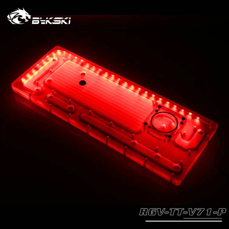 BYKSKI акриловый водный бак совместимый Thermaltake View 71 чехол для компьютера 3PIN RGB 5 v/Combo DDC насос RGV-TT-V71-P