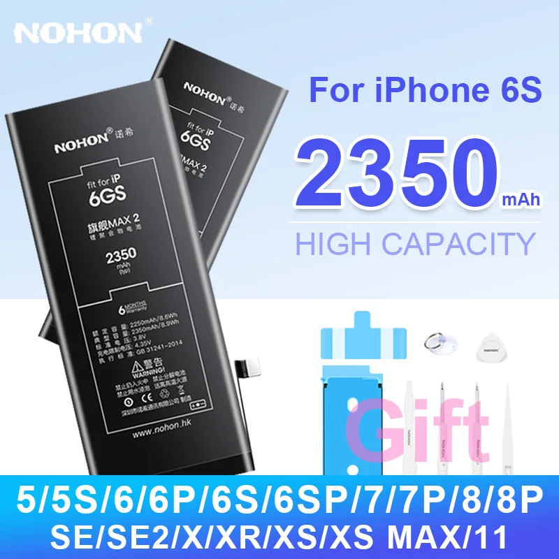 Аккумулятор NOHON для iPhone 6S сменная батарея 6 7 8 Plus SE 2020 X XR XS Max | Мобильные телефоны и