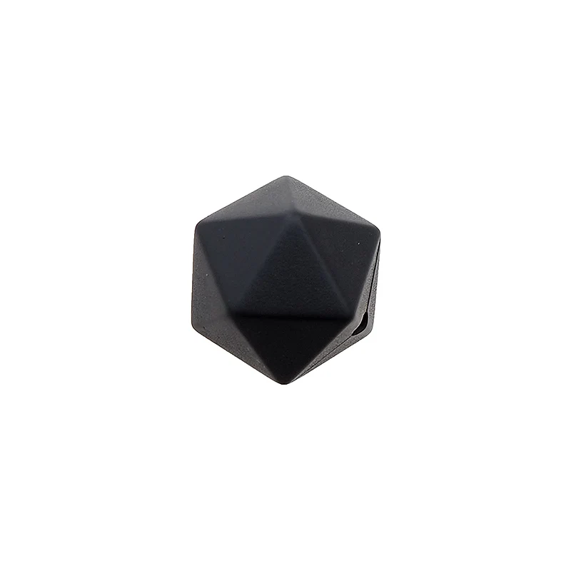 Chenkai 100 шт 14 мм Силиконовые icosahedron Прорезыватель для зубов детские Геометрическая бусина для DIY Детский Прорезыватель ожерелье или браслет аксессуары - Цвет: Smokey Black