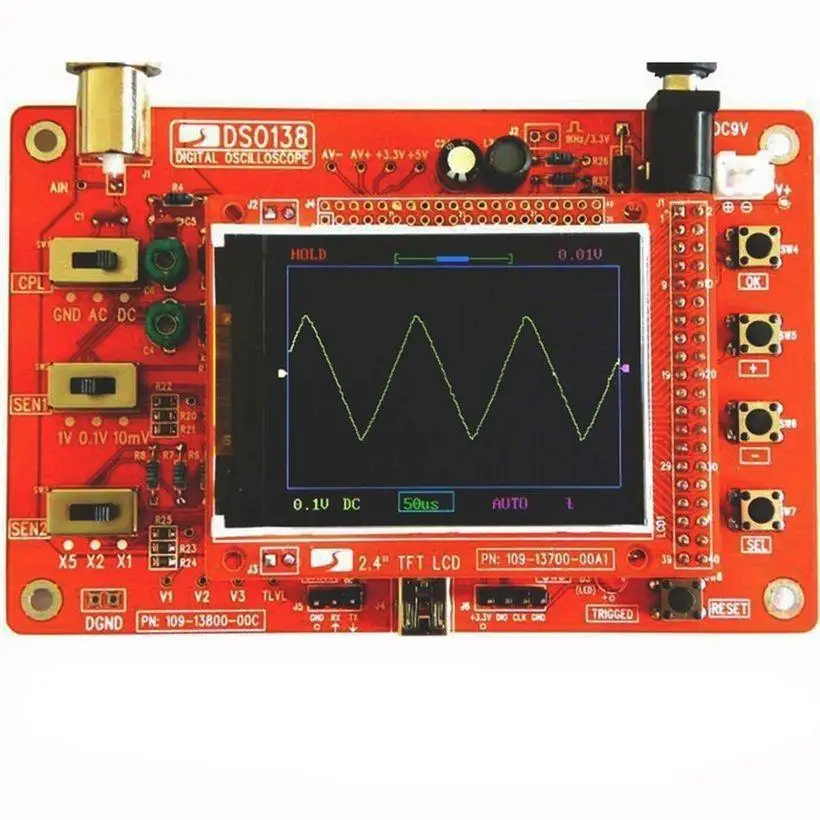 DSO138 2," TFT Ручной карманный цифровой осциллограф комплект SMD спаянный+ акриловый DIY чехол оболочка для DSO138
