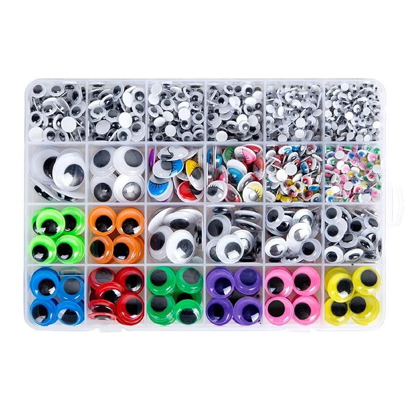 

1680Pcs Googly Wiggle Eyes Self Adhesive for DIY Craft Accessories Sticker Eyes Multi Colors and Sizes