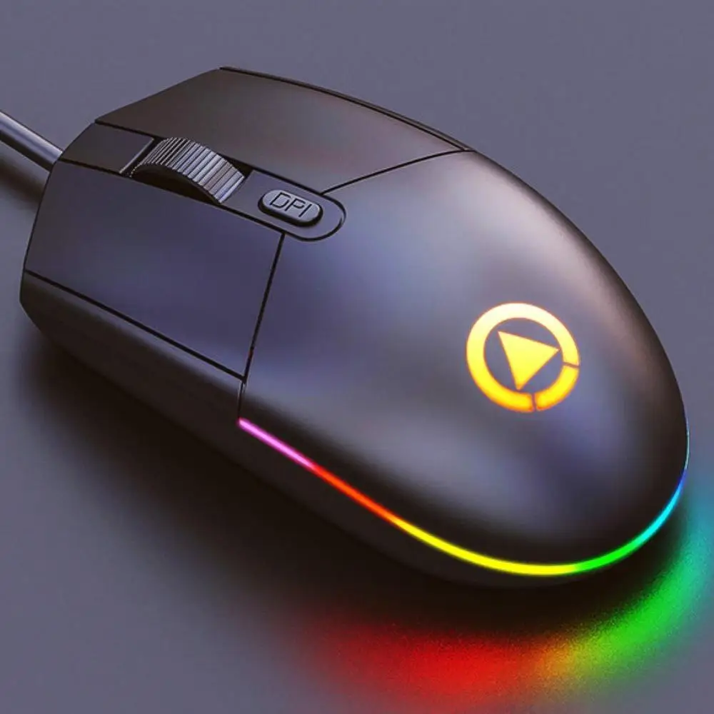 Мышь игровая Проводная USB 1600 точек/дюйм со светодиодной подсветкой|gamer mice|gaming