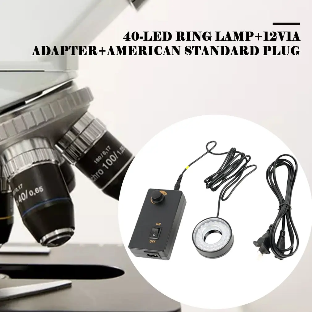 Adjustable 40 LED Ring Light Illuminator Lamp for Industry Stereo Microscope