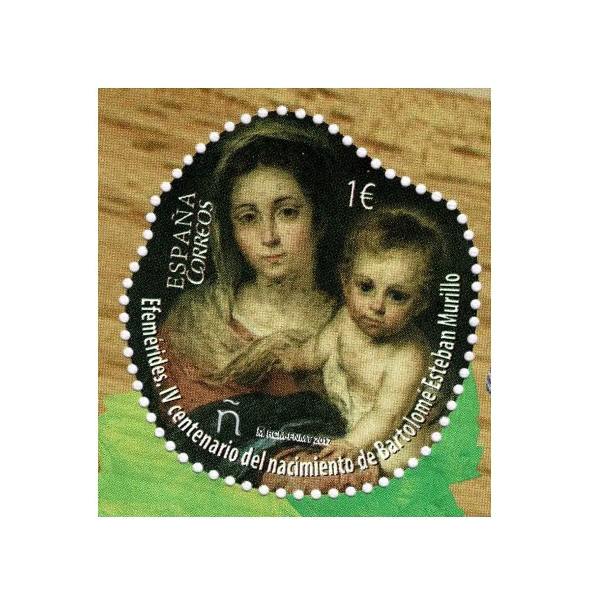 

1 шт., 2017 г., штамп почты Испании, штамп бартолома Esteban Murillo на 400-й день рождения, высокое качество, настоящий оригинал