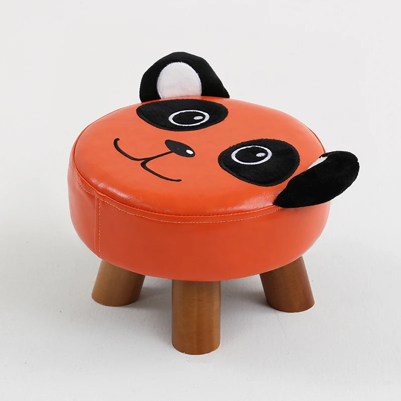 Мультяшная панда, детский домашний круглый табурет, животное, прекрасный модный креативный табурет, подушка, стул, скамейка, детская мебель - Цвет: Orange 18cm B