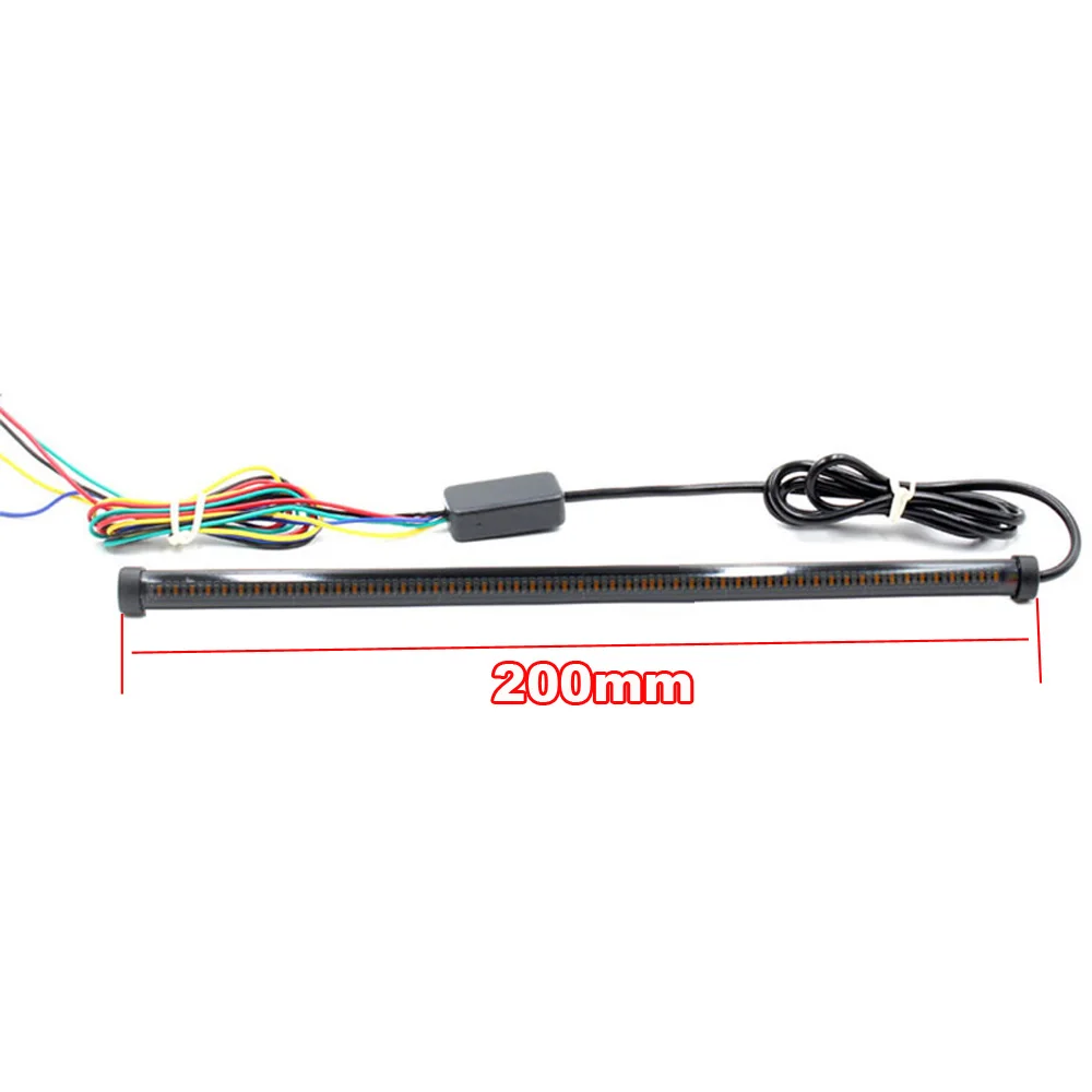 12 V-24 V, цвета-красный, желтый светодиодный мотоциклетные задние светильник сигнала поворота Стоп-сигнал течет полосы лампы