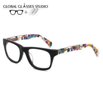 

Acetate Eyeglasses Frame Square Prescription Glasses 2019 New Women's Myopia Optical Frames Spectacles Eyewear 208 C1