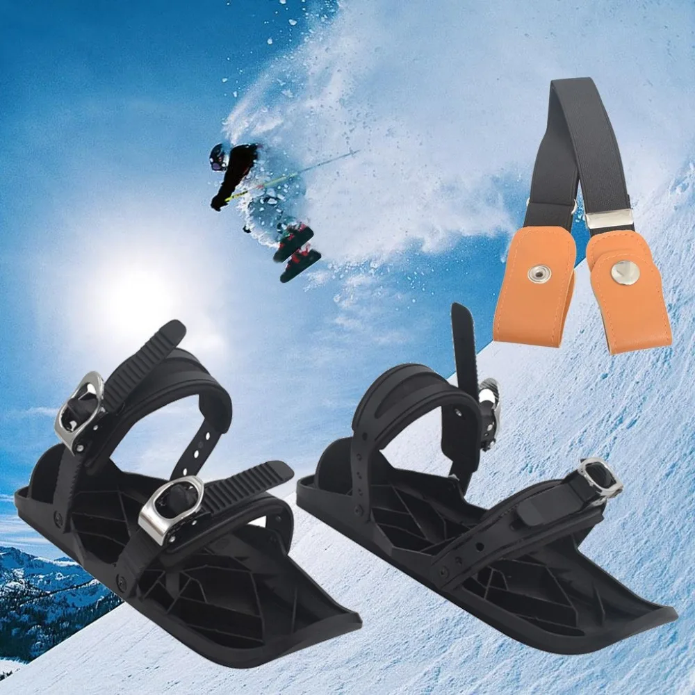 Outdoor Mini Sled Skiing Mini Sled Snow Board Ski Boots Ski Shoes Combine Skates With Skis #3D06 (8)