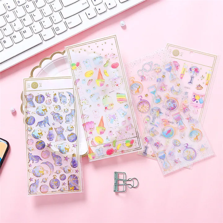 7  Multi-Pattern Transparent Three-Dimensional Crystal Stickers Women Mobile Phone Shell Decor Sticker Diy Jewelry Marking Sticker