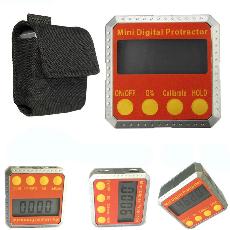 Mini Digital Protractor IP54 Black Protractor Bevel Box Level Tool With Backlight Support Degree Slope % Bevel Box inclinometer
