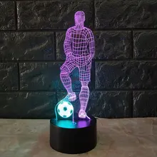 ICOCO Волшебная 3D футбольная сенсорная настольная лампа, 7 цветов, сменная Настольная лампа с питанием от USB, ночник, футбольный светодиодный светильник, украшение для спальни