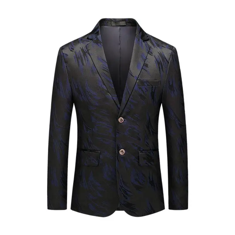 Men's Luxury Design Suit Jacket Fashion Blazer Tuxedo Plus Size 6XL 5XL Slim Fit Tuxedo Suit Jacket and Stylish Blazer Black - Цвет: Blue Suit Blazer Men