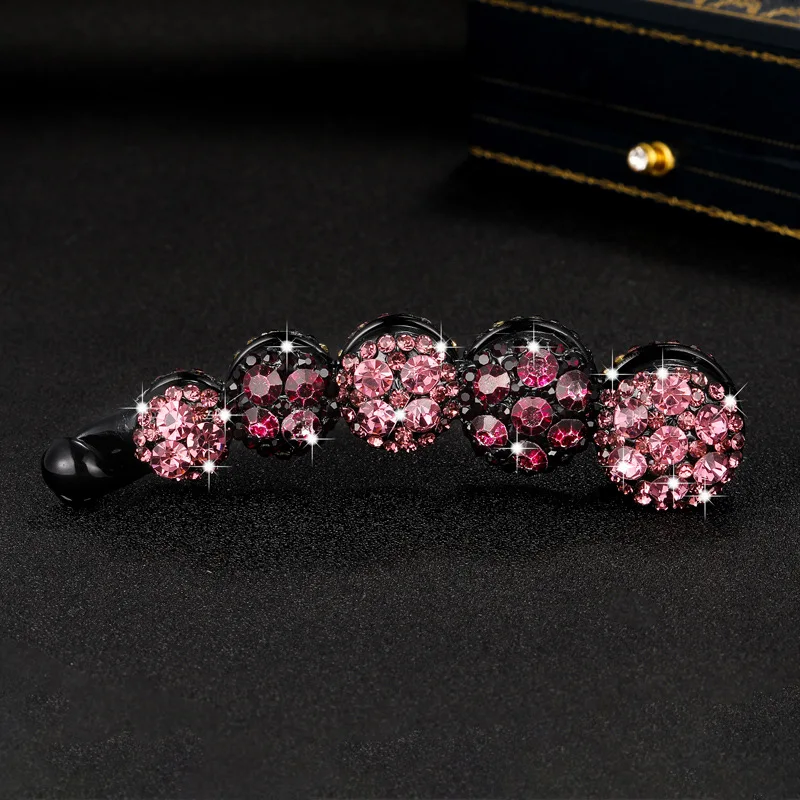 AWAYTR Rhinestone Banana Hair Claws Barrette Hairpin Vintage Hair Clips Shinning Ponytail Crystal Hair Accessories for Women hair bows for women Hair Accessories