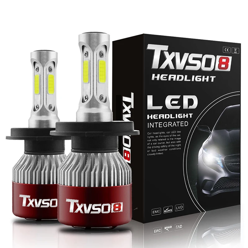 2 шт. TXVS08 TR8 светодиодный H4-H/L Автомобильный светодиодный фары лампы 14400LM 144W 6000K белый 9 V-32 в пост сов монолитный блок светодиодов