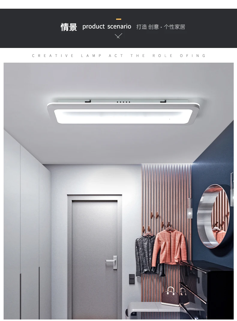 Dragonscence Modern Led Ceiling Lights For Bedroom Kitchen aisle Lights Plexiglass Long Strip Ceiling lamp lighting fixtures
