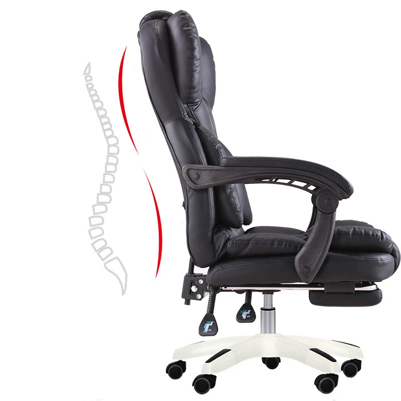Computer Chair Smooth Curve Massage Chair Home Office Boss Chair Thicker Rotating Seat High Quality Leather Office Chair