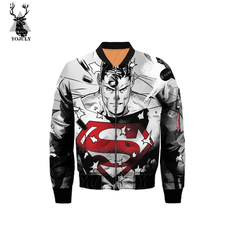 Мужская куртка с 3d принтом Супермена, Marvel off white, модная, утолщенная, Армейская, мужская куртка-бомбер в стиле хип-хоп, уличная одежда, теплое пальто J07 - Цвет: 13