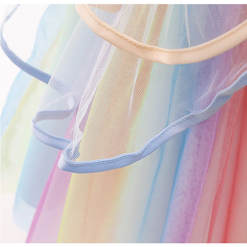Baby Girls Unicorn Tutu Dress Pastel Rainbow Princess Girls Birthday Party Dress Children Kids Halloween Unicorn Perform Costume girls dress princess costume kids clothes children dance suit