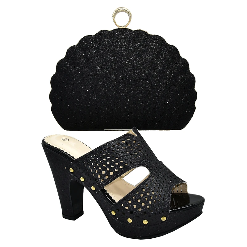 Сумочка и обувь; женский свадебный комплект из итальянских туфель и сумочки; сумка со стразами и обувь в нигерийском стиле; вечерние женские Босоножки на каблуке