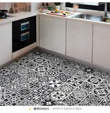 Floor Stickers Waterproof Oil-Proof Vinyl Home Decor Self-Adhesive Paper Bathroom Floor Wall Wallpapers Tile Stickers Peelable