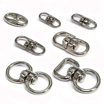 

10pcs/pack Silver Metal Swivel Hook Clasp Key Chains Keyrings Connectors For Lanyards Paracord Handbag Bag Parts