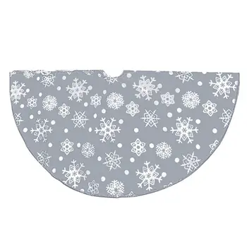 

48 Inch Snowflake Ornament Christmas Tree Skirt Base Floor Mat Cover Decorations New 2020