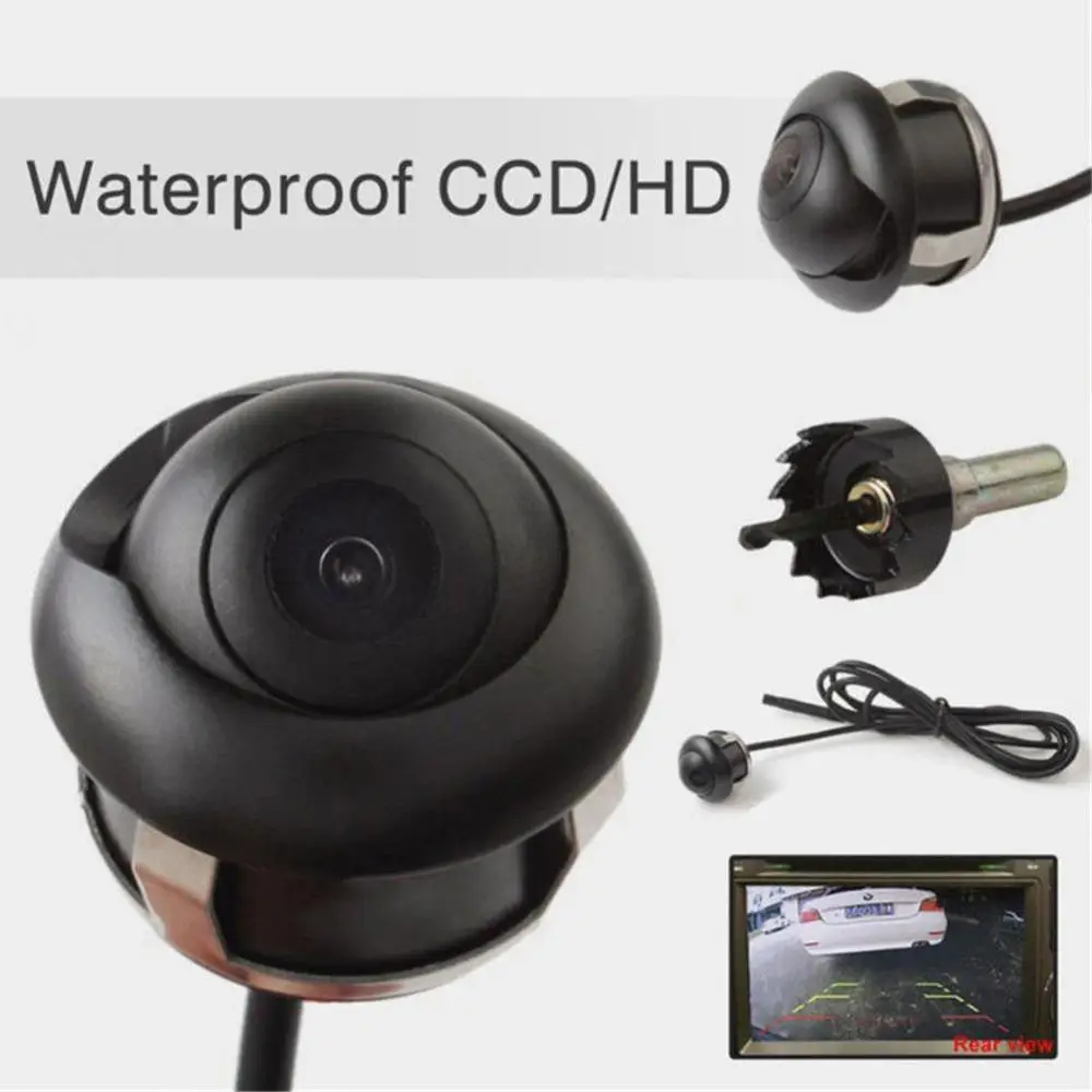 

NEW 360 Degree HD CCD Car Rear View Reverse Night Vision Backup Parking Camera IP67 Waterproof Wired Vehicle Camera High Quality